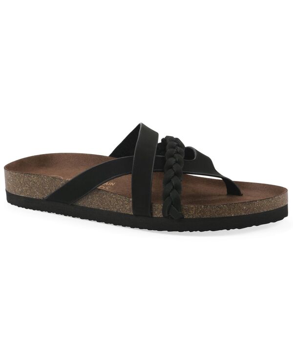 白いこと御山 レディース シューズ サンダル White Mountain Women\u0027s Halogen Footbed Sandal Black Nubuck 黒いこと