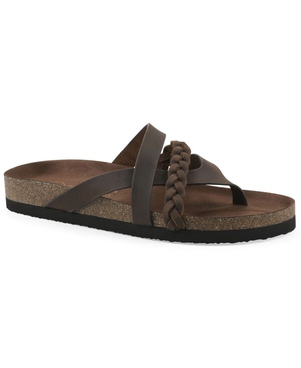 白いこと御山 レディース シューズ サンダル White Mountain Women\u0027s Halogen Footbed Sandal Brown Leather 赤銅色