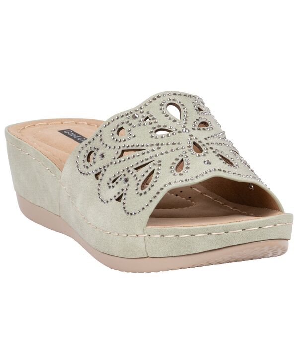 ジーシーシューズ レディース サンダル GC Shoes Women\u0027s Izzy Embellished Wedge Sandalsage サルヴィア