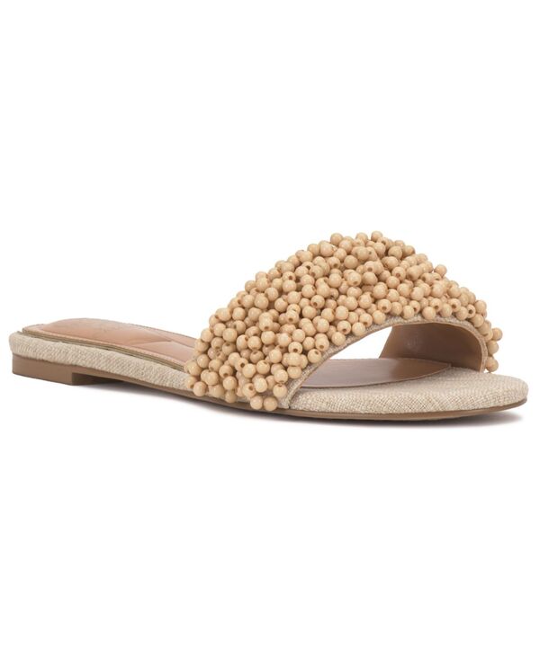 ヴィンスカムート レディース シューズ サンダル Vince Camuto Women\u0027s Balea Beaded Flat Slide Sandals Natural