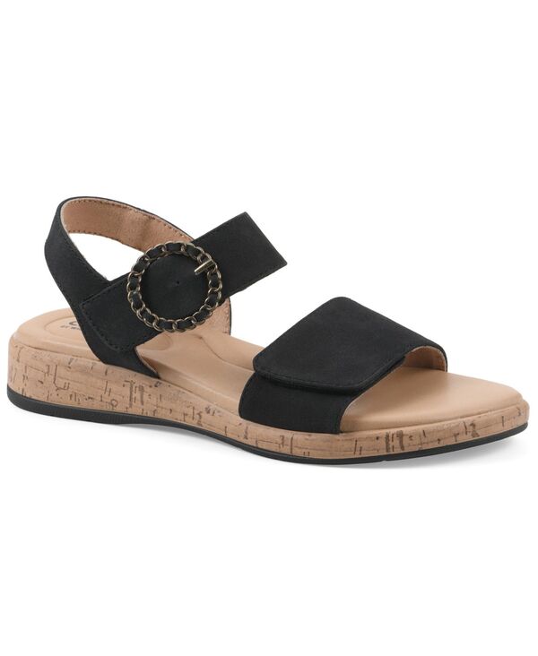 クリフバイホワイトマウンテン レディース シューズ サンダル Cliffs by White Mountain Women\u0027s Bonique Flat Sandals Black Sueded Smooth 黒いこと