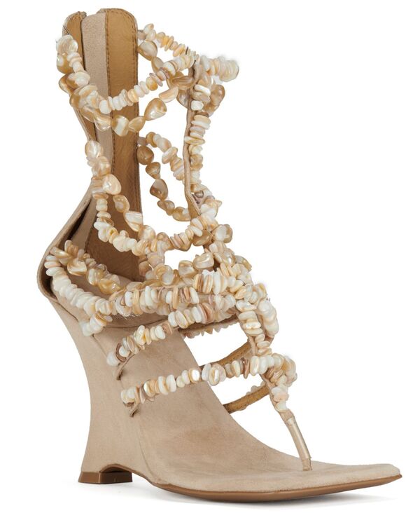 ジェフリー キャンベル レディース シューズ サンダル Jeffrey Campbell Women\u0027seashore Seashell Wedge Sandals Beige/Shell Combo ベージュ