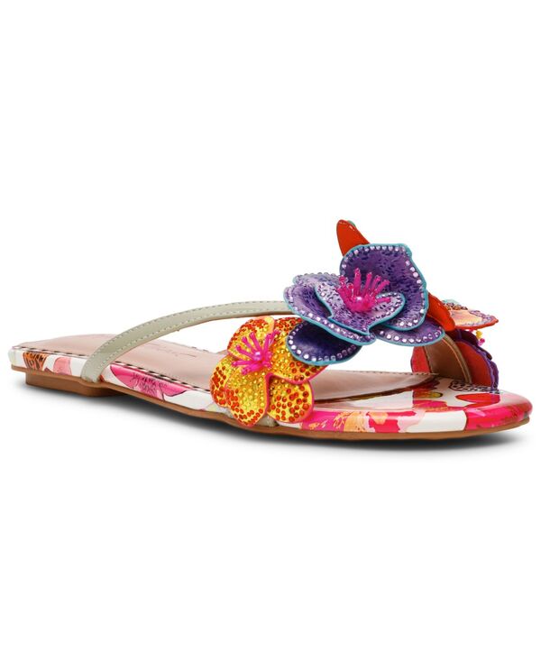 ベッツィジョンソン レディース シューズ サンダル Betsey Johnson Women\u0027s Nicolle Flower Flat Sandals White Multi 白いこと