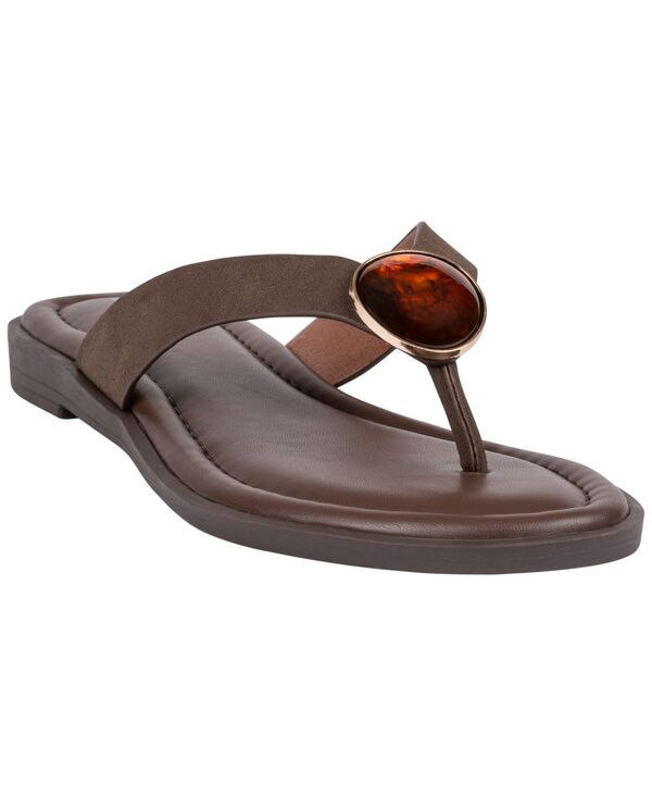 ジーシーシューズ レディース サンダル GC Shoes Women\u0027s Jaylis Hardware Flat Sandals Brown 赤銅色