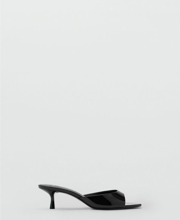 マンゴ レディース シューズ サンダル 踵 MANGO Women\u0027strap Kitten-Heel Sandals Black 黒いこと