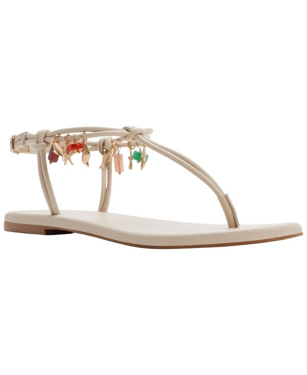 アルド レディース シューズ サンダル ALDO Women\u0027seajewels T-Strap Round Toe Flat Sandals White Smooth/Charmulti 白いこと