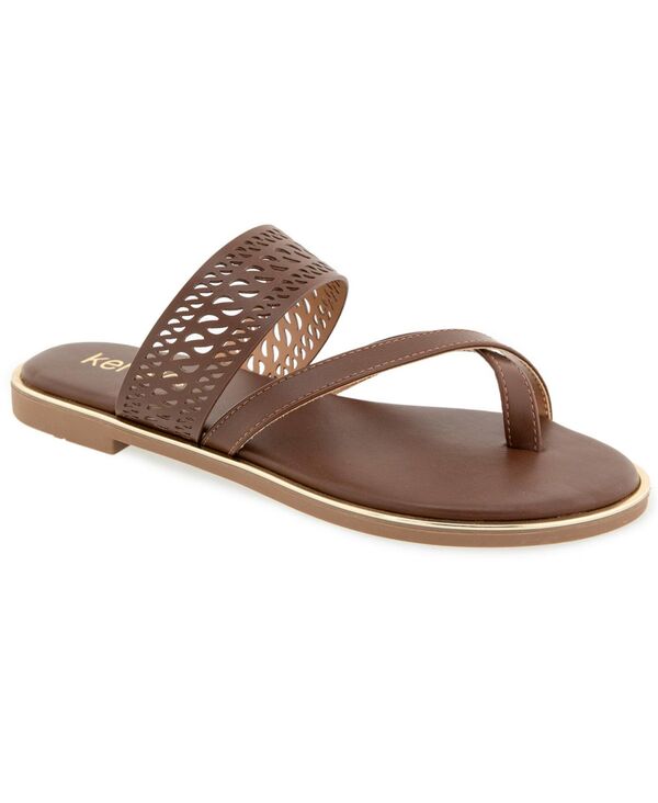 ケンジー レディース シューズ サンダル Kensie Women\u0027s Mia Flat Sandal Chocolate 黒茶