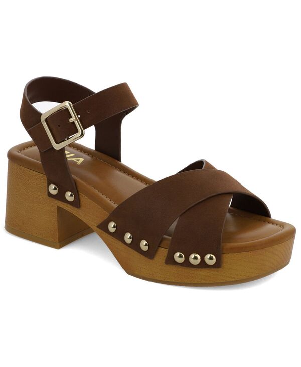 ミア レディース シューズ サンダル プラットホーム MIA Women\u0027s Finna Studded Platform Sandals Cognac