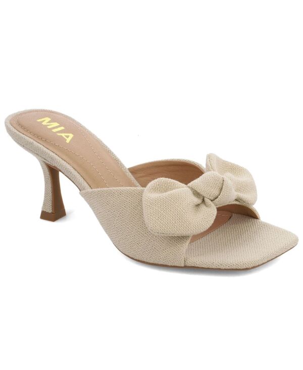 ミア レディース シューズ サンダル 踵 MIA Women\u0027s Elyzza Bow Kitten Heel Dressandals Natural