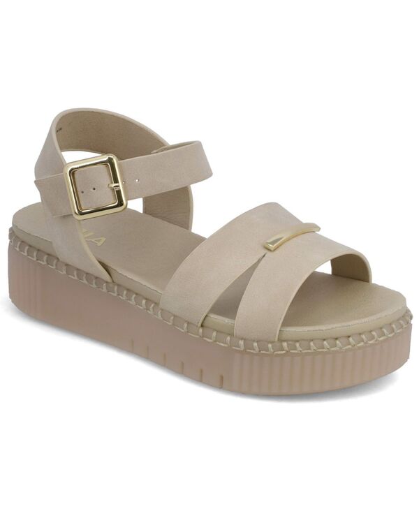 ミア レディース シューズ サンダル アンクル MIA Women\u0027s Jacklyn Ankle Strap Flatform Casual Sandals Ecru エクリュ