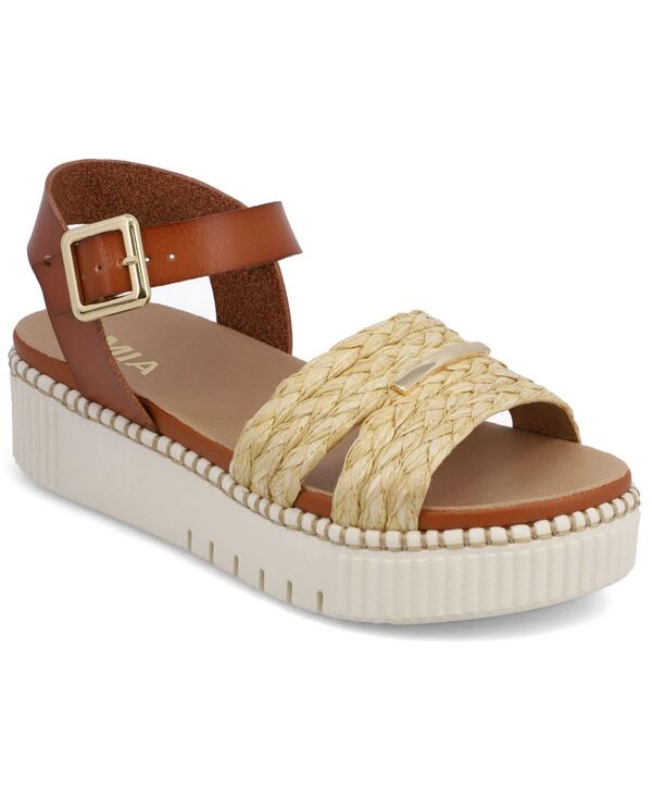 ミア レディース シューズ サンダル アンクル MIA Women\u0027s Jacklyn Ankle Strap Flatform Casual Sandals Tan タン