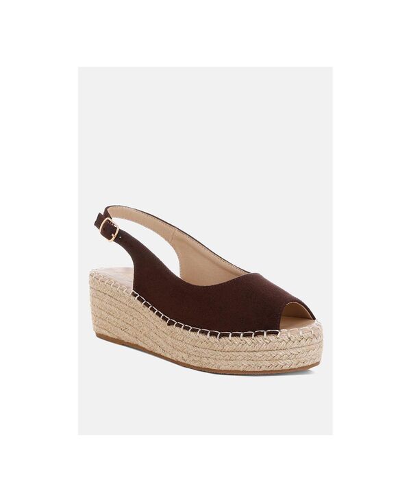 ロンドンラグ レディース シューズ サンダル London Rag Women\u0027s Georna Peep Toespadrille Wedges Brown polyurethane 赤銅色