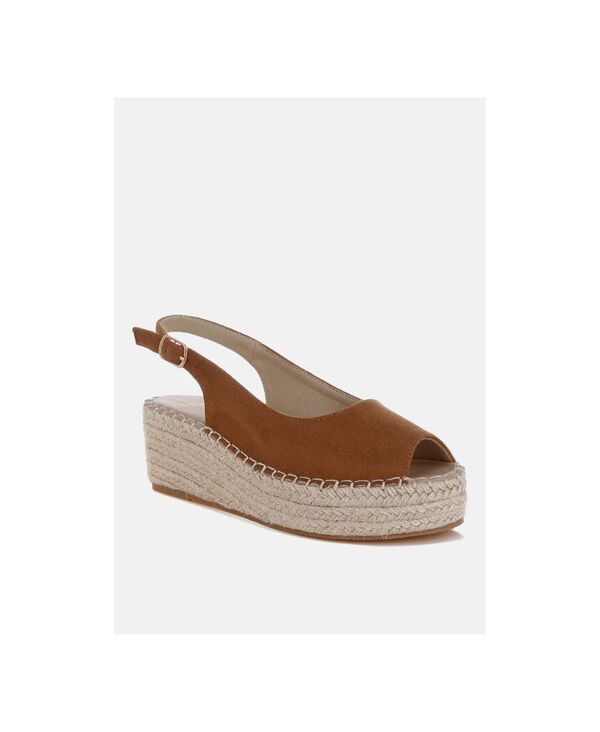 ロンドンラグ レディース シューズ サンダル London Rag Women\u0027s Georna Peep Toespadrille Wedges Tan polyurethane タン
