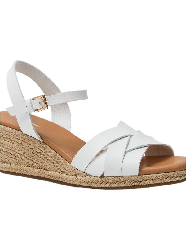 ランズ挙げ句の果て レディース シューズ サンダル Lands\u0027 End Women\u0027s Espadrille Wedge Sandals White 白いこと