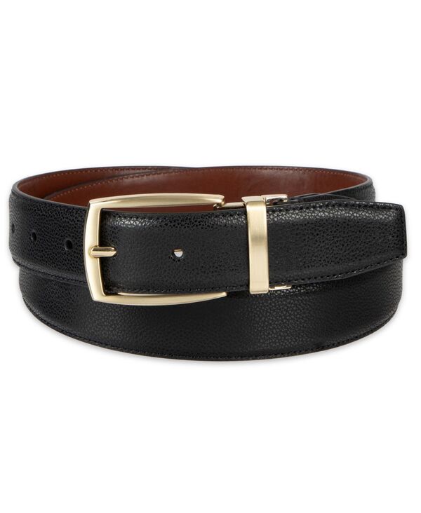 クラブルーム メンズ アクセサリー ベルト レザー Club Roomen's Luxury 2-In-1 Reversible Pebbled Leather Belt Black/ Cognac ブラック｜ReVida 店