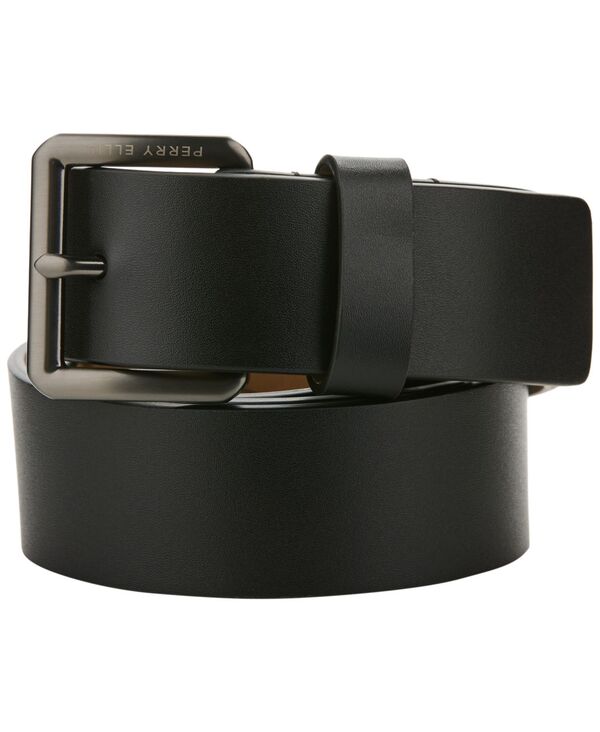 ペリーエリス メンズ アクセサリー ベルト レザー Perry Ellis Portfolio Men's Casualeather Harness Belt Black ブラック｜ReVida 店