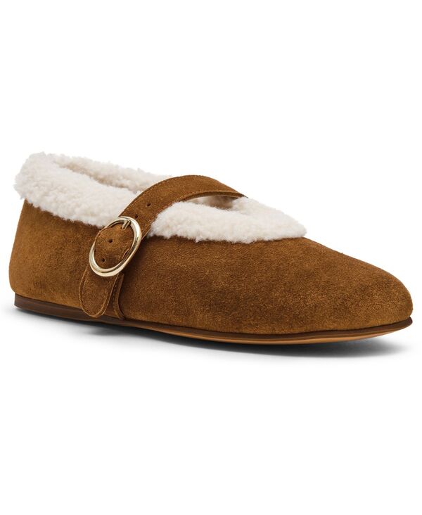 スティーブ マデン レディース シューズ パンプス Steve Madden Women's Lodge Cozy Adjustable Strap Mary Jane Flats Chestnut Suede｜ReVida 店