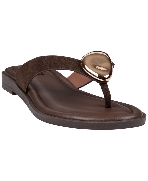 ジーシーシューズ レディース サンダル GC Shoes Women's Lumi Hardware Flat Sandals Dark Brown ブラウン|ReVida 店