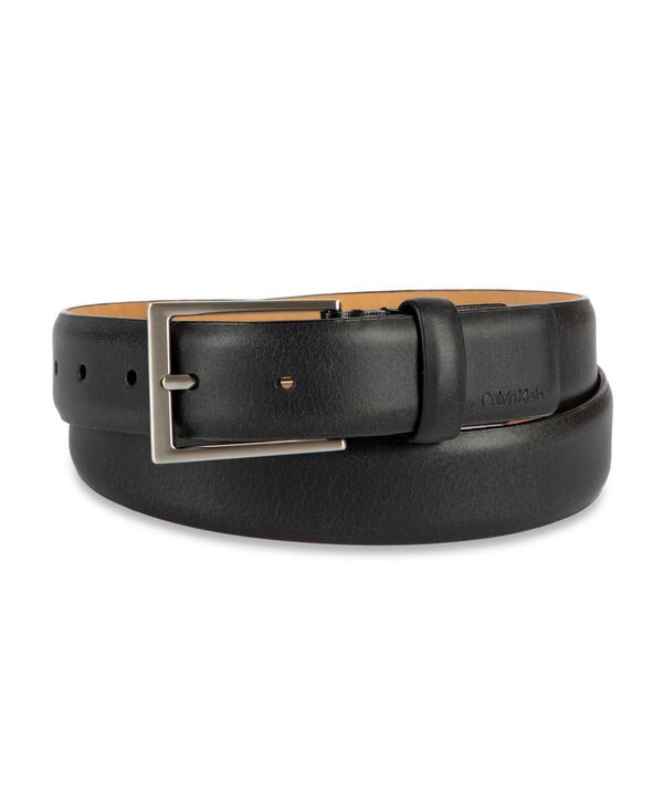 カルバンクライン メンズ アクセサリー ベルト レザー Calvin Klein Men'smooth and Saffiano Leather Dress Belt Black ブラック|ReVida 店