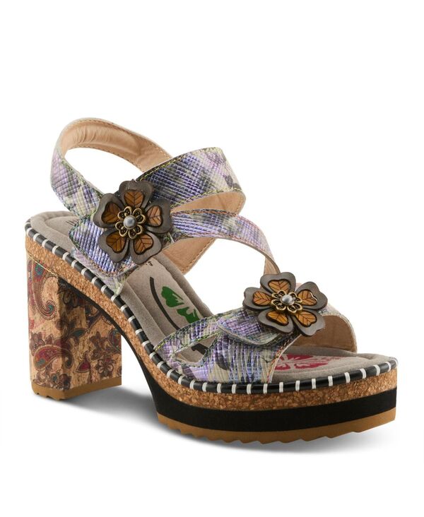 ラリティステ レディース シューズ サンダル キャップ ヒール L'Artiste L`Artiste Women ’ s Escapartistic Sandal with Supportive Block Heel Comfort Blue multi ブルー|ReVida 店