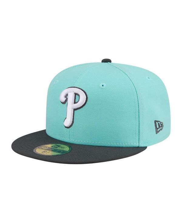 ニューエラ メンズ アクセサリー 帽子 New Era Men's Turquoise/Charcoal Philadelphia Phillies Two-Tone Color Pack 59FIFTY Fitted Haturquoise Charcoal チャコール｜ReVida 店 13,305円