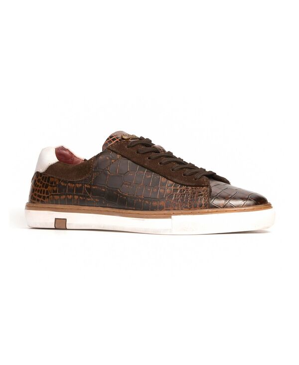 カルロスサンタナ メンズ シューズ スニーカー Carlos by Carlosantana Men's Walkereptile Fashion Sneakers Brown ブラウン|ReVida 店