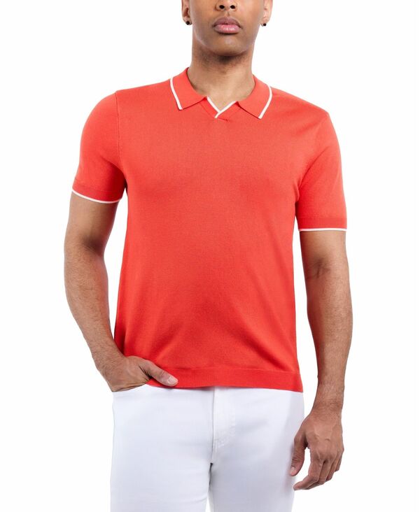 エックスレイ メンズ アウター ニット・セーター ポロシャツ XRAY Men's Johnny Collar Sweater Polo Coral コーラル｜ReVida 店