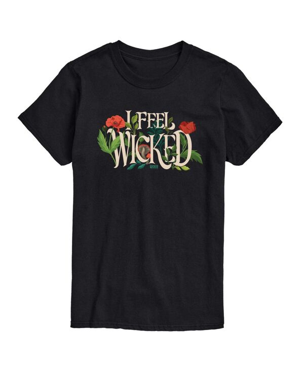 エアウェーブス メンズ トップス Tシャツ プリント 半袖 グラフィック AIRWAVES Men's Wicked Part 2 I Feel Wicked Graphic Print Short-Sleeve T-Shirt Black ブラック｜ReVida 店