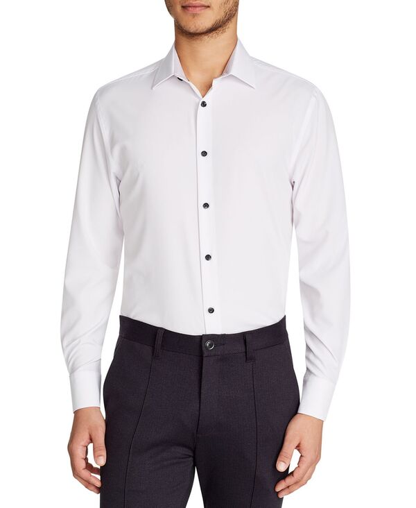 コンストラクト メンズ トップス シャツ ConStruct Men'slim-Fit Solid Performance Stretch Cooling Comfort Dresshirt White ホワイト｜ReVida 店