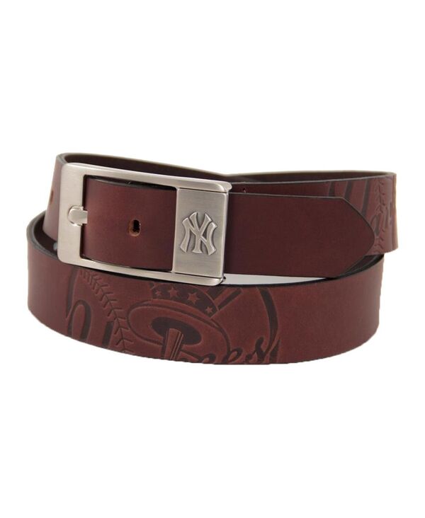 イーグルスウィングス メンズ アクセサリー ベルト レザー Eagles Wings Men's Brownew York Yankees Brandish Leather Belt Brown ブラウン｜ReVida 店