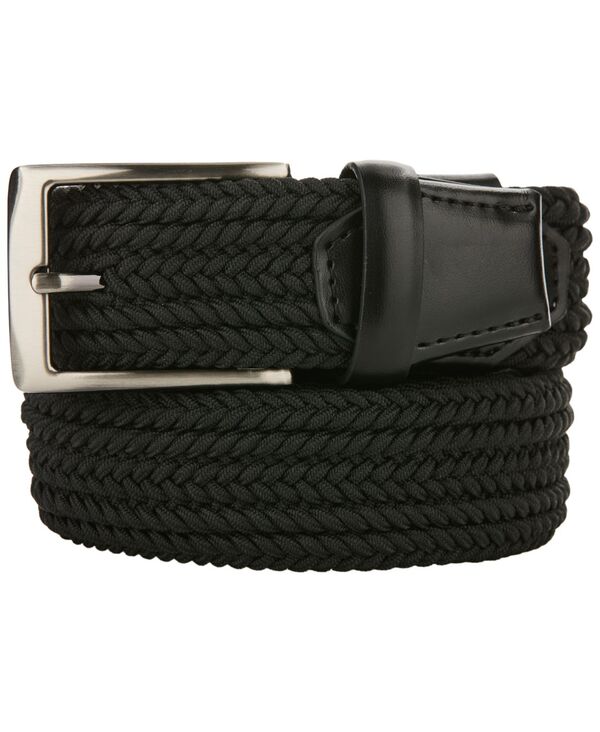 ペリーエリス メンズ アクセサリー ベルト Perry Ellis Portfolio Men's Channel Braided Stretch Belt Black ブラック|ReVida 店