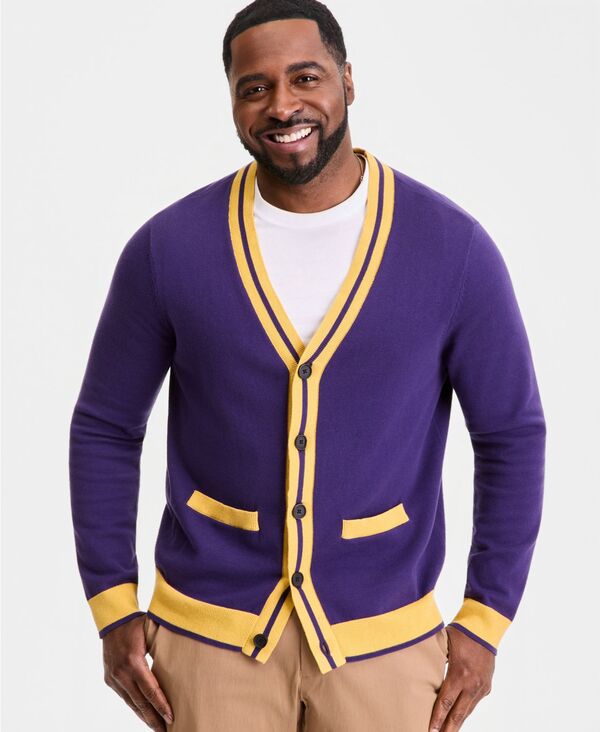 クラブルーム メンズ アウター ニット・セーター カーディガン Club Roomen's Cardigan Sweater Noble Purple パープル｜ReVida 店