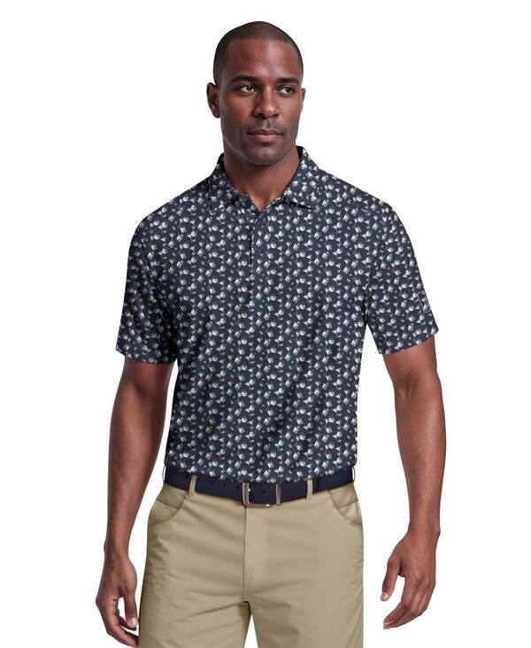 ピージーエーツアー メンズ トップス ポロシャツ プリント 半袖 PGA TOUR Men's Ombre Cocktail Print Short-Sleeve Polo Shirt Peacoat|ReVida 店
