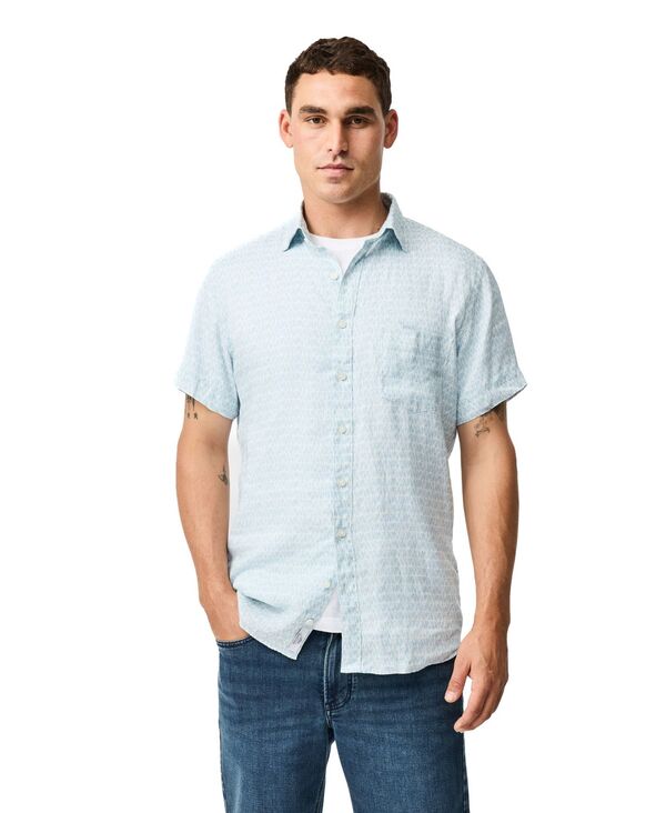 ロッドアンドグン メンズ トップス シャツ リネン Rodd & Gunn Men's Glenene Short Sleeve Sport Fit Linen Shirt Dusk|ReVida 店