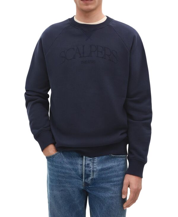 スカルパーズ メンズ アウター ニット・セーター Scalpers Men's Theatre Flock Sweater Navy ネイビー|ReVida 店