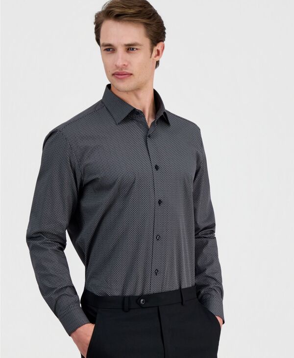 ヒューゴボス メンズ トップス シャツ Hugo Boss Men's Modern-Fit Patternedresshirt Black ブラック｜ReVida 店