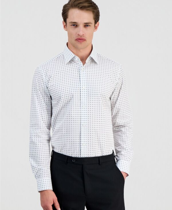ヒューゴボス メンズ トップス シャツ Hugo Boss Men's Modern-Fit Patternedresshirt Light Pastel Green グリーン｜ReVida 店