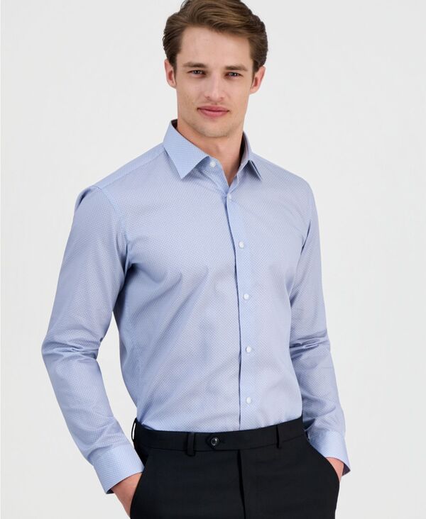 ヒューゴボス メンズ トップス シャツ Hugo Boss Men's Modern-Fit Patternedresshirt Med Purple パープル|ReVida 店