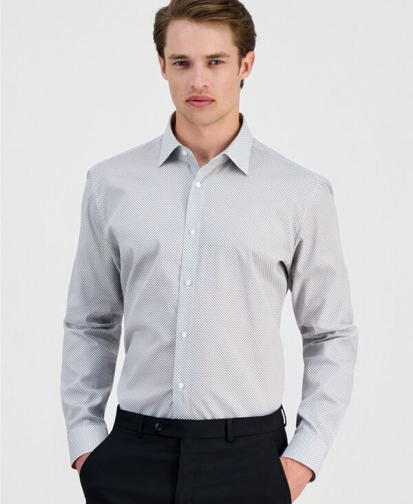 ヒューゴボス メンズ トップス シャツ Hugo Boss Men's Modern-Fit Patternedresshirt Open Green グリーン｜ReVida 店