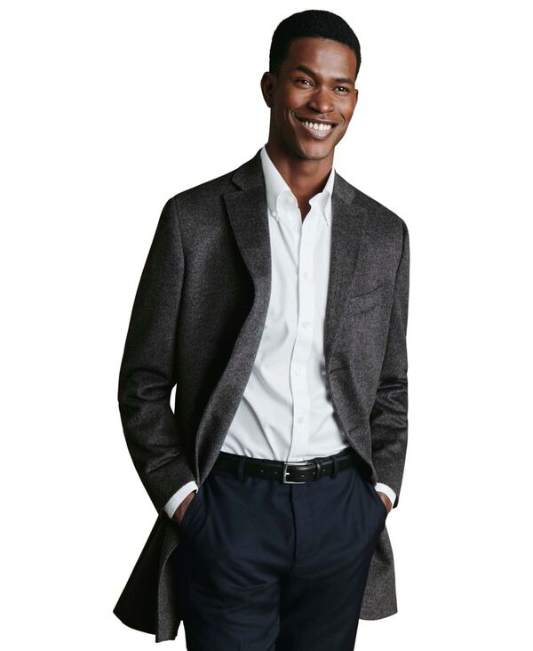 チャールズティリット メンズ アウター ジャケット・ブルゾン コート Charles Tyrwhitt Men's Regular-Fit Overcoat Dark Gray グレー｜ReVida 店
