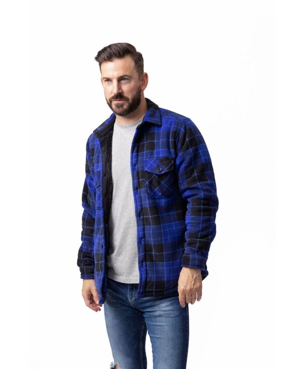 ヒートホルダーズ メンズ アウター ジャケット・ブルゾン シャツ Heat Holders Men's Jax Long Sleeve Plaid Shirt Jacket Cobalt Black ブラック|ReVida 店