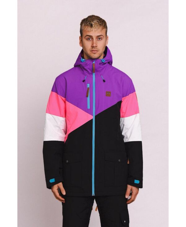 オースク メンズ アウター ジャケット・ブルゾン トール OOSC Big & Tall Fresh Pow Ski & Snowboard Jacket Neon pink purple & black ブラック｜ReVida 店