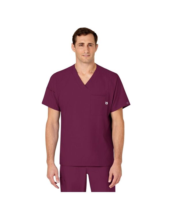 ウィンク メンズ トップス Tシャツ Vネック Wink Men's W123 V-Neck Scrub Top Wine ワイン｜ReVida 店
