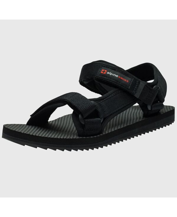 アルパインスイス メンズ シューズ サンダル Alpine Swiss Men'sport Sandals Athletic Open Toe Adjustable Strap Cushion EVA Footbedurable Stylish Summer Comfort Sandal Black ブラック｜ReVida 店