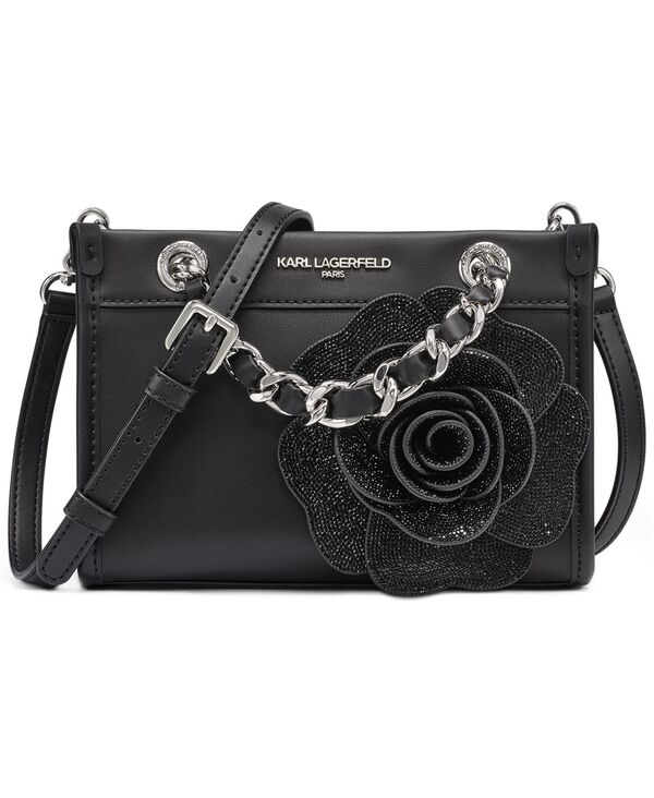 カール ラガーフェルド レディース バッグ KARLAGERFELD PARISavoie Small Crossbody Handbag Black/Silver ブラック｜ReVida 店
