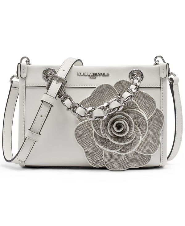 カール ラガーフェルド レディース バッグ KARLAGERFELD PARISavoie Small Crossbody Handbag Winter White Silver ホワイト｜ReVida 店
