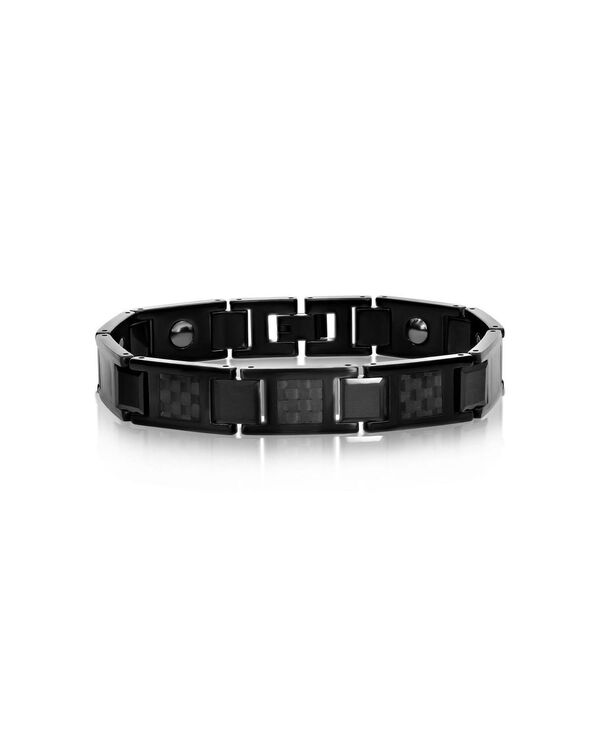 メタロ レディース アクセサリー ブレスレット・バングル・アンクレット Metallo Carbon Fiber Magnetic Tungsten Bracelet Black Plated Black ブラック｜ReVida 店