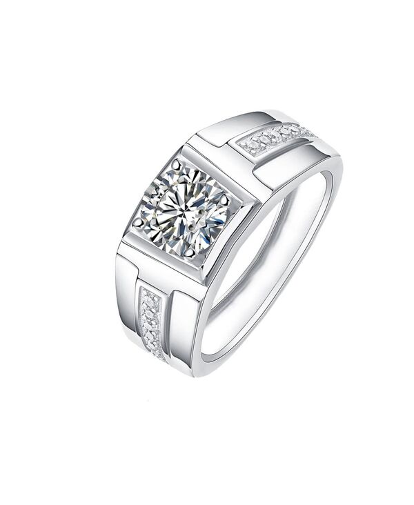 レイチェルグラウバー メンズ アクセサリー リング Rachel Glauber Modern Cubic Zirconia Square Settingeometric Band Ring White ホワイト｜ReVida 店