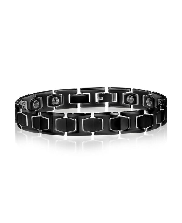 メタロ レディース アクセサリー ブレスレット・バングル・アンクレット Metallo Polished Magnetic Link Tungsten Bracelet Black ブラック｜ReVida 店