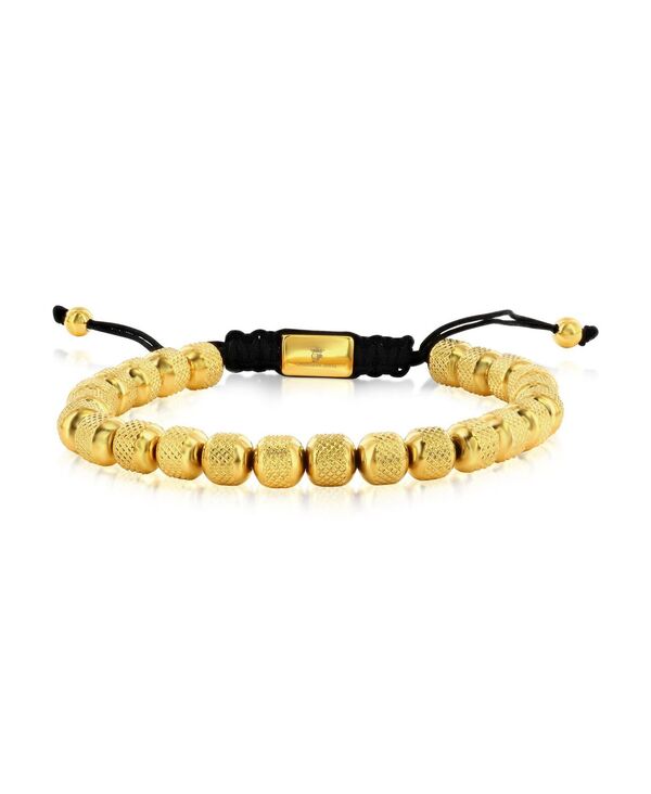 メタロ レディース アクセサリー ブレスレット・バングル・アンクレット Tシャツ Metallo Stainlessteel Textu red Beaded Adjustable Bracelet Gold ゴールド｜ReVida 店